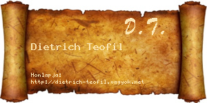 Dietrich Teofil névjegykártya